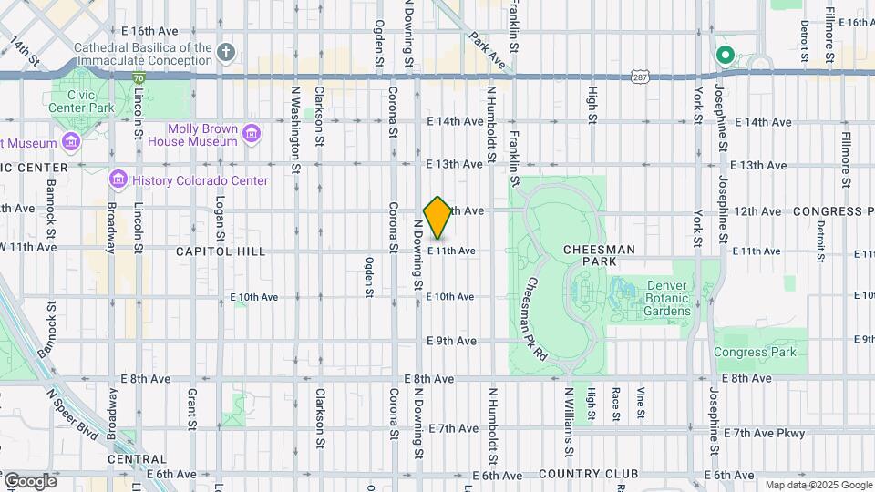 1275 E 11th Ave Map and Location Details