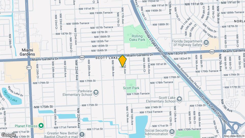 1715 NW 180th Terrace Map and Location Details