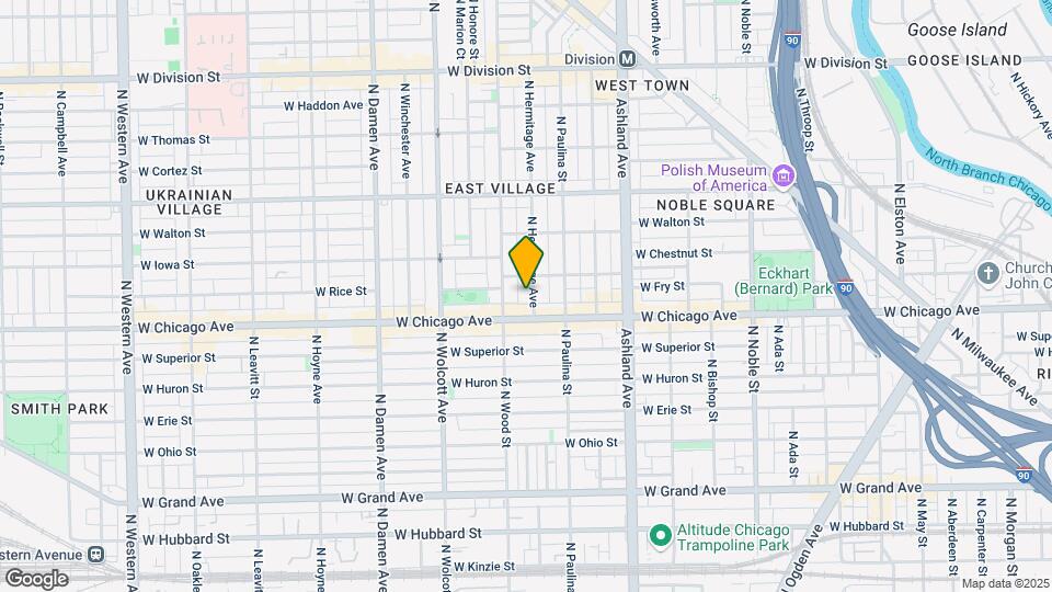822 N Hermitage Ave Map and Location Details