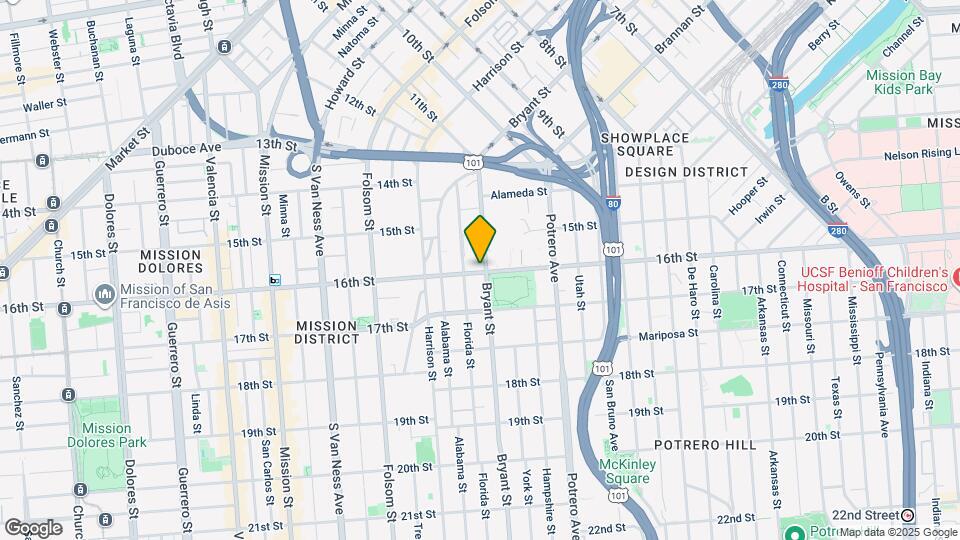 1698 Bryant St Mapa y Detalles de la Ubicación