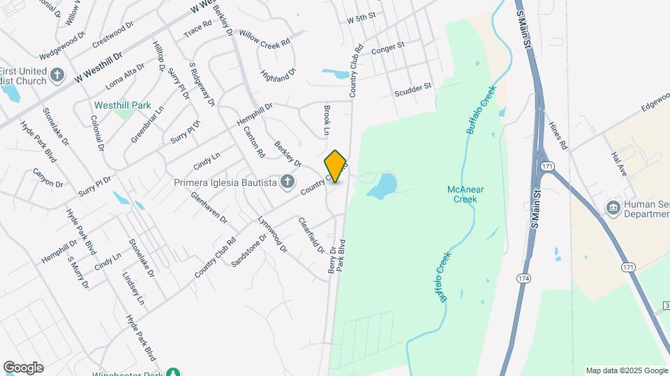 1303 1/2 Berry Dr Apt A Mapa y Detalles de la Ubicación