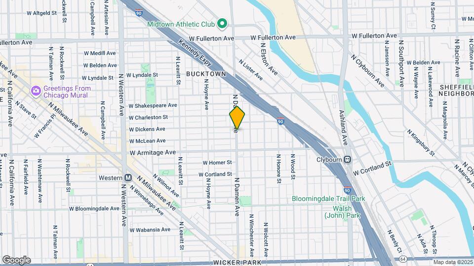 2045 N Damen Ave, Unit Coach House Map and Location Details