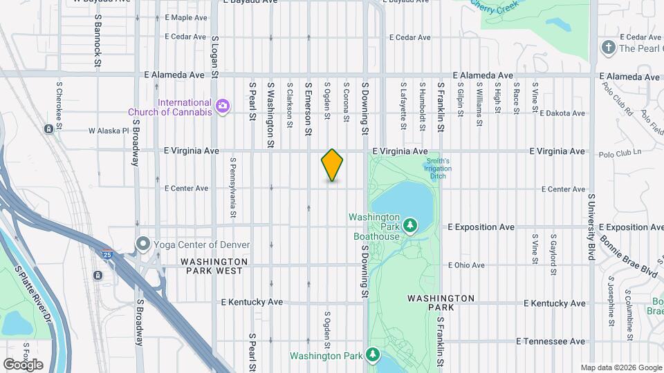 594 S Ogden St Map and Location Details