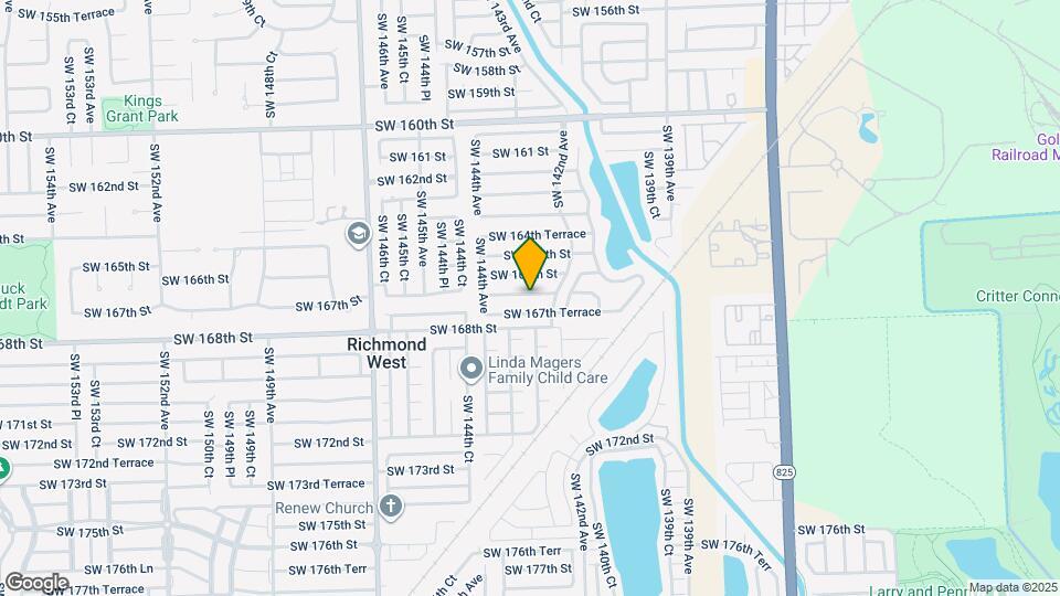 14274 SW 166th Ter, Unit Efficiency for Rent Map and Location Details