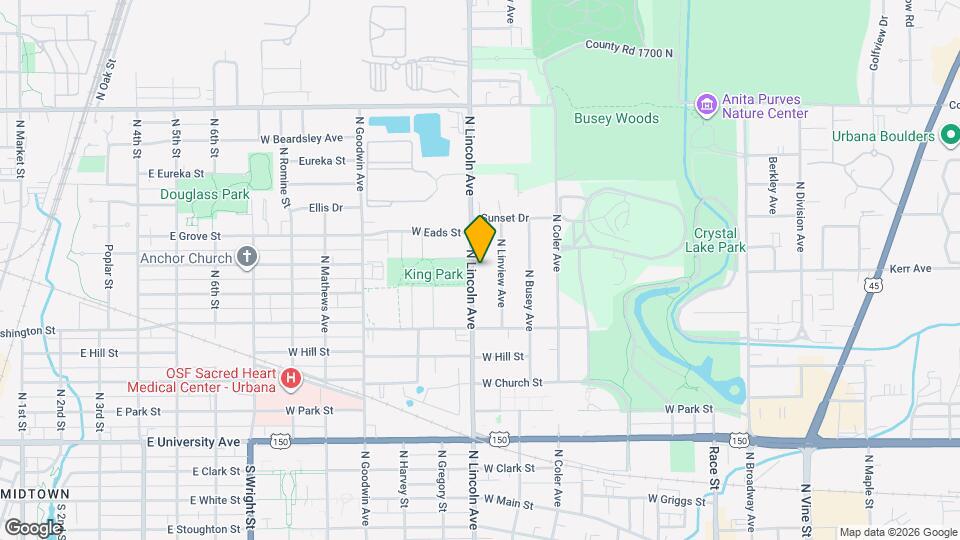 1102 N Lincoln Ave Map and Location Details