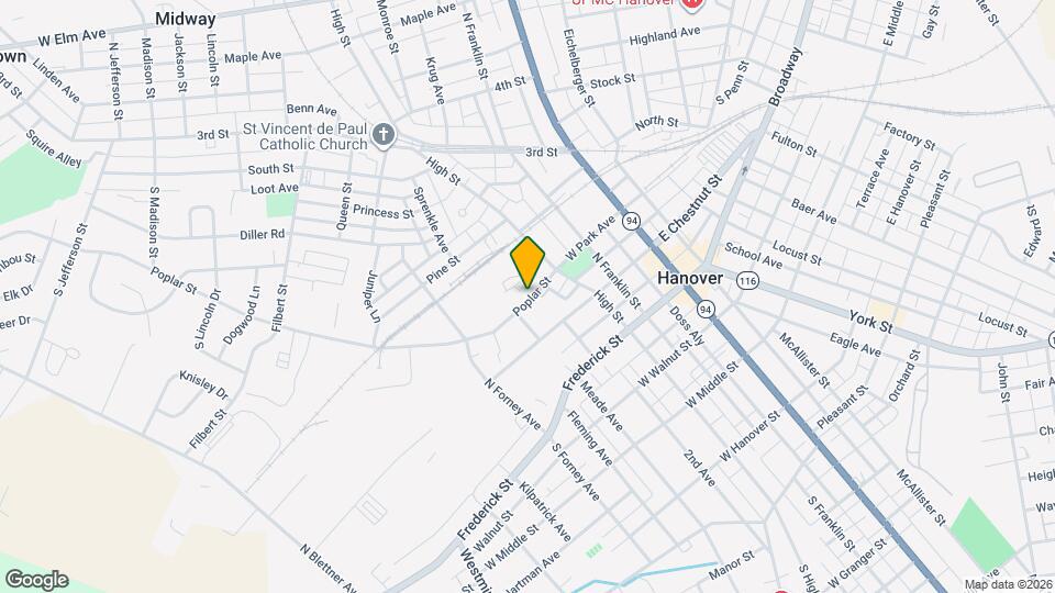 225 Poplar St Map and Location Details