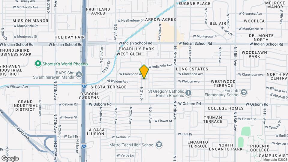 3625 N 21st Dr Mapa y Detalles de la Ubicación