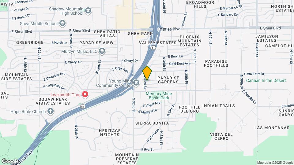 3302 E Turquoise Ave Map and Location Details