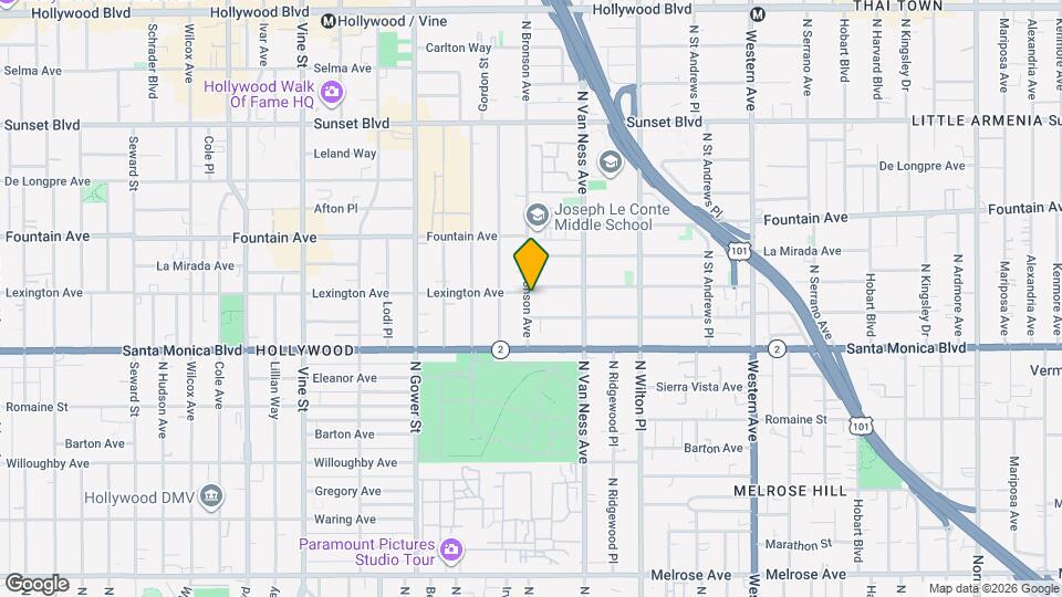 1170 N Bronson Ave Map and Location Details