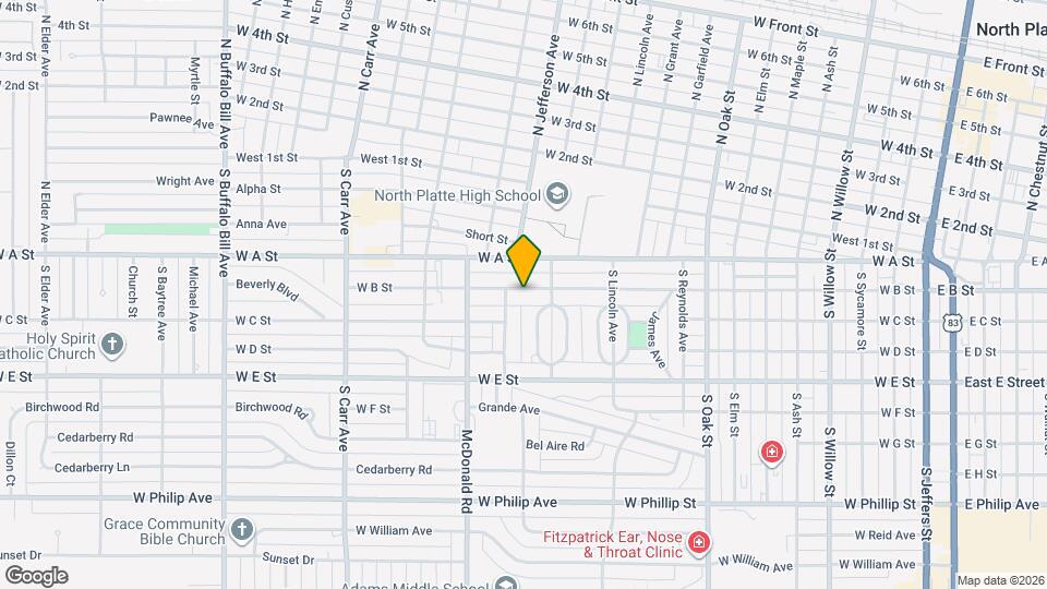 1314 W B St Mapa y Detalles de la Ubicación