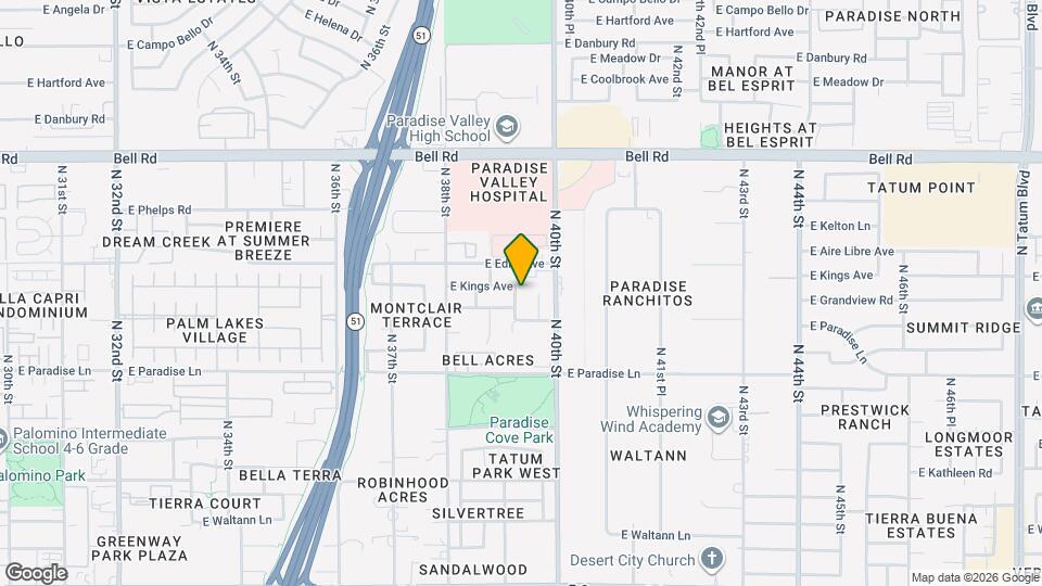 16423 N 39th St Map and Location Details