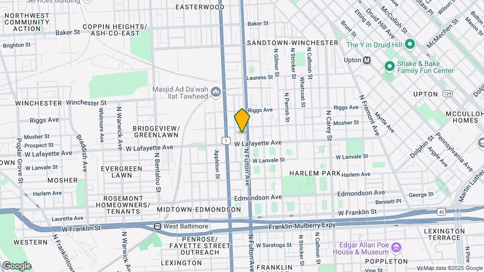 906 N Fulton Ave Map and Location Details