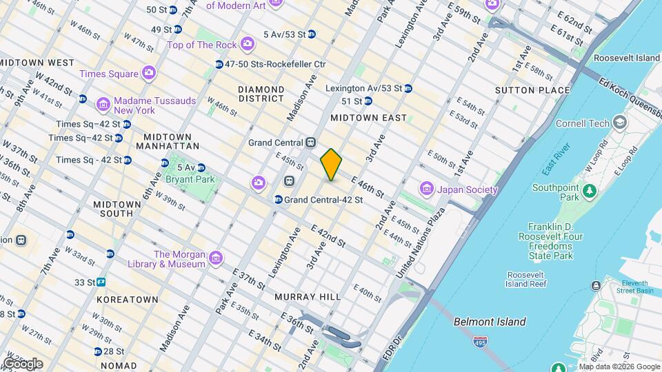 132 E 45th St Map and Location Details