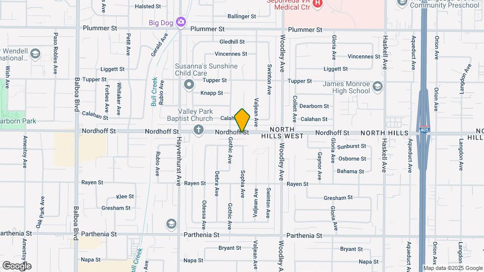 16332 Nordhoff St Map and Location Details