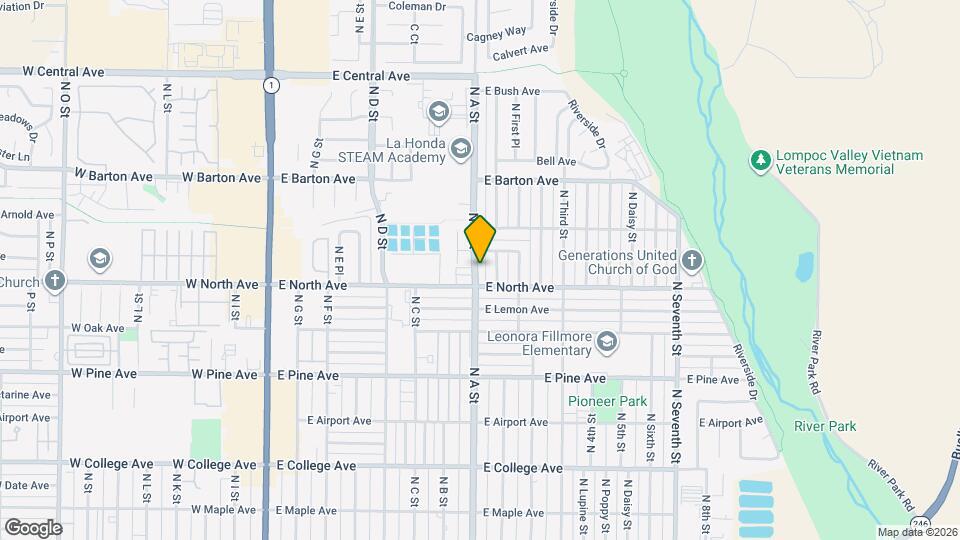 1008 N A St Map and Location Details