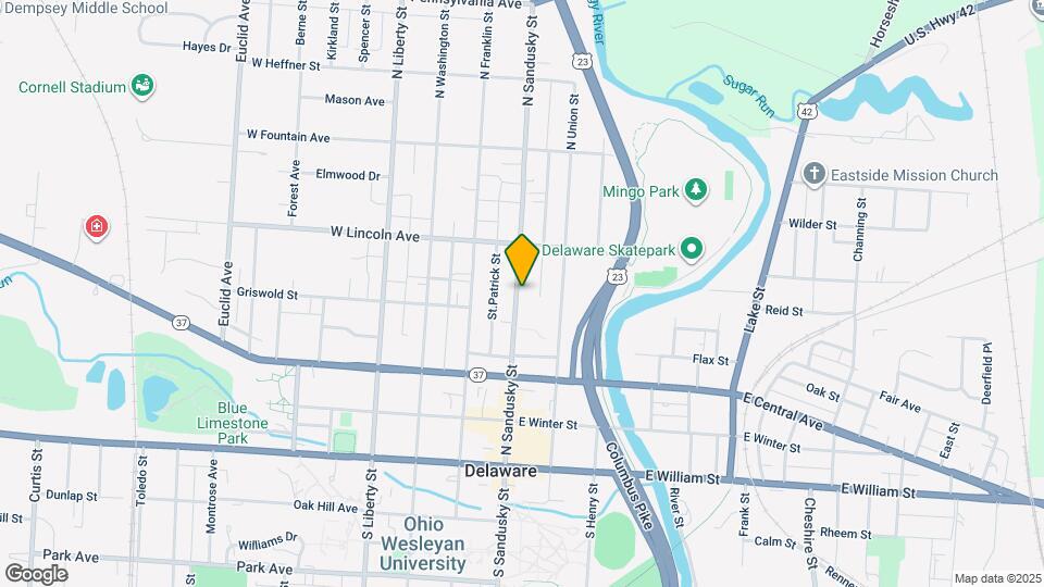 166 N Sandusky St Map and Location Details