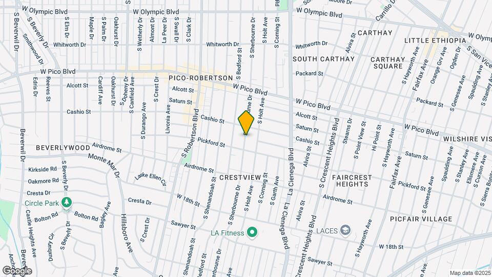 1524 S Sherbourne Dr Map and Location Details