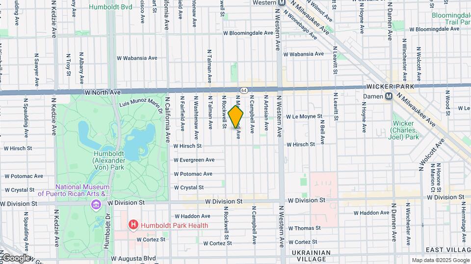 1428 N Maplewood Ave, Unit 1F Map and Location Details