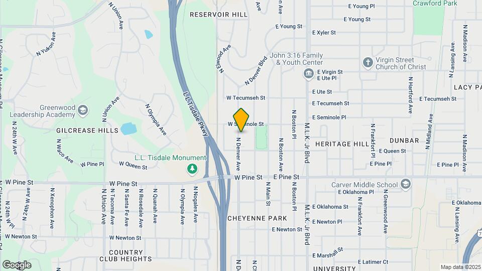 1627 N Denver Ave Map and Location Details