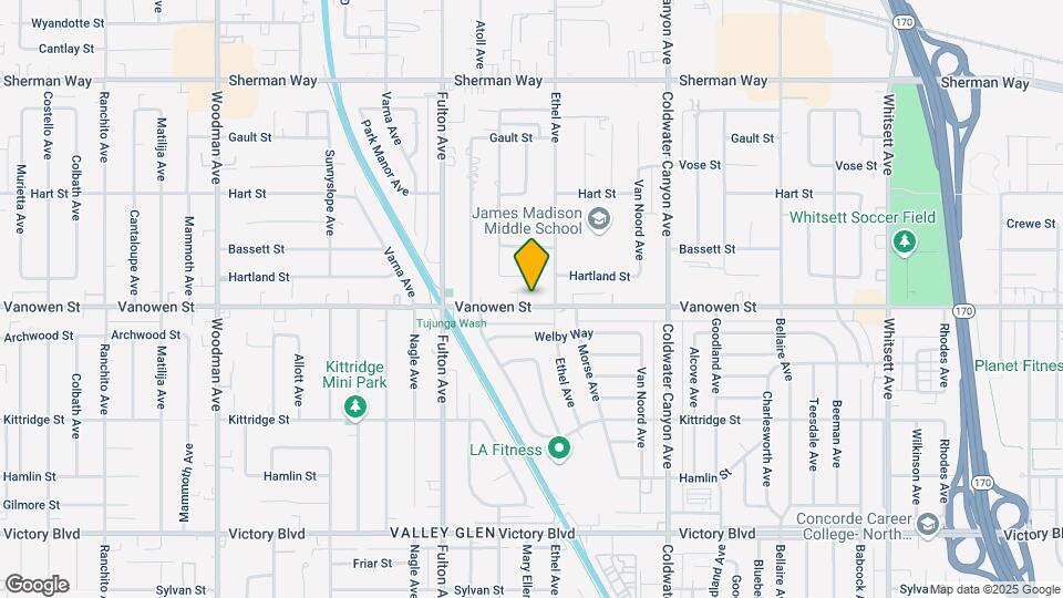 13125 Vanowen St Map and Location Details
