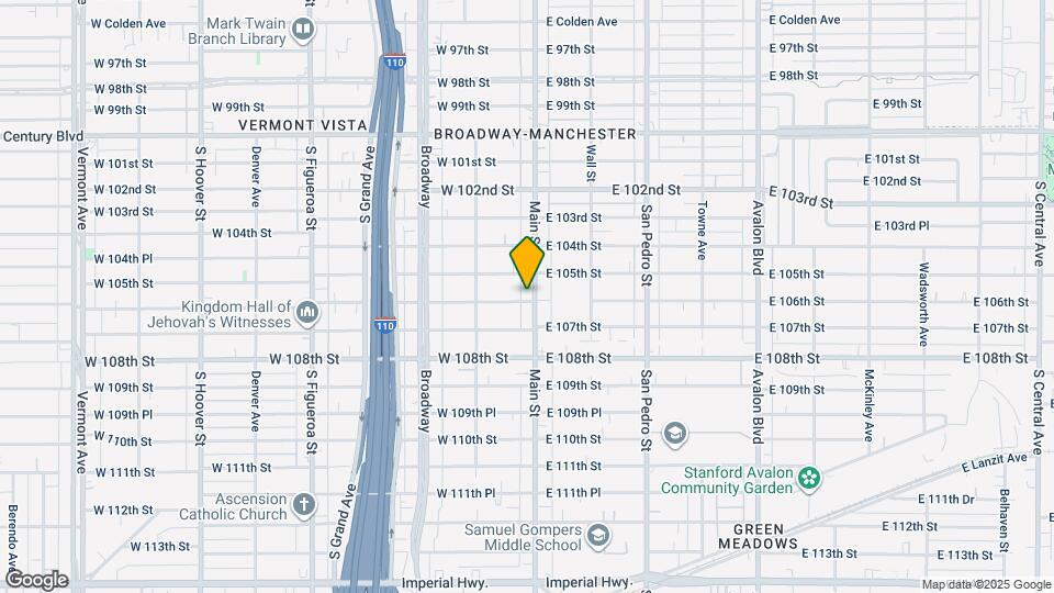 105 W 106th St Map and Location Details