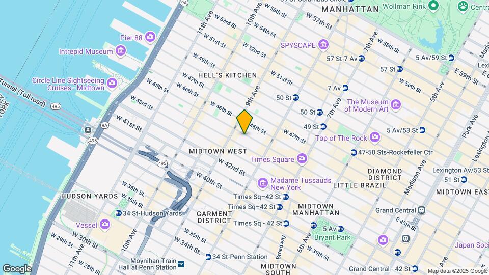 348 W 45th St Map and Location Details