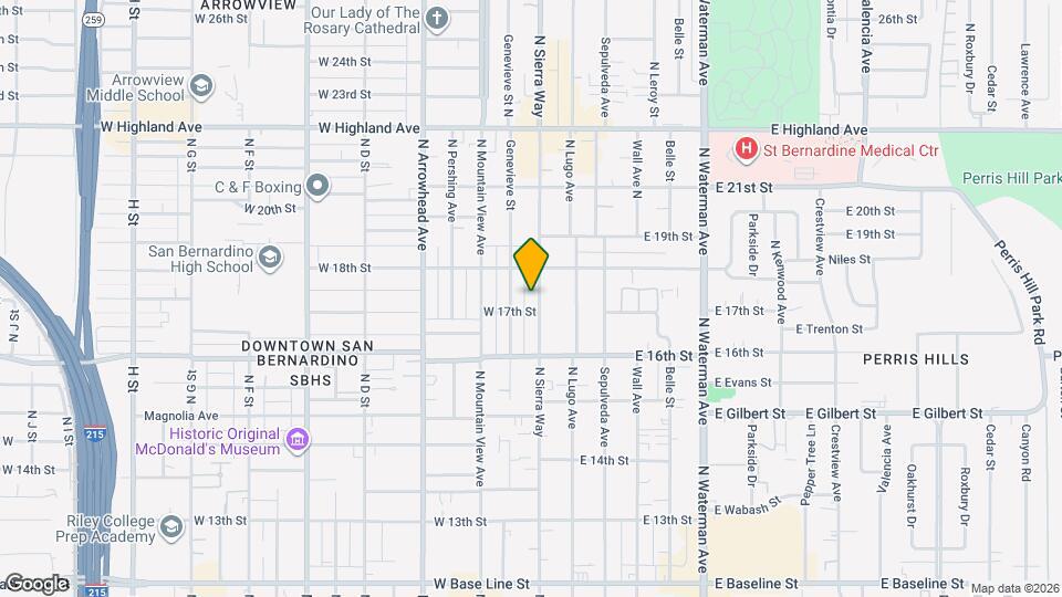 1726 N Sierra Way Map and Location Details