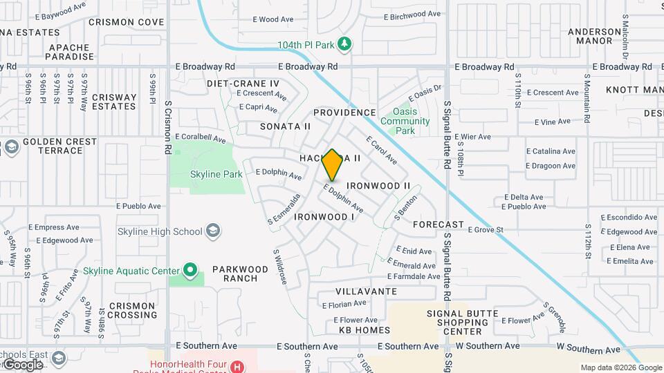 10426 E Dolphin Ave Map and Location Details