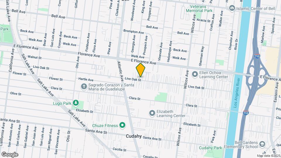 4621 Live Oak St Map and Location Details