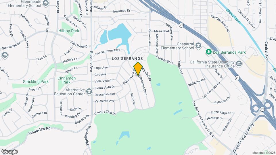 4433 Los Serranos Blvd Mapa y Detalles de la Ubicación