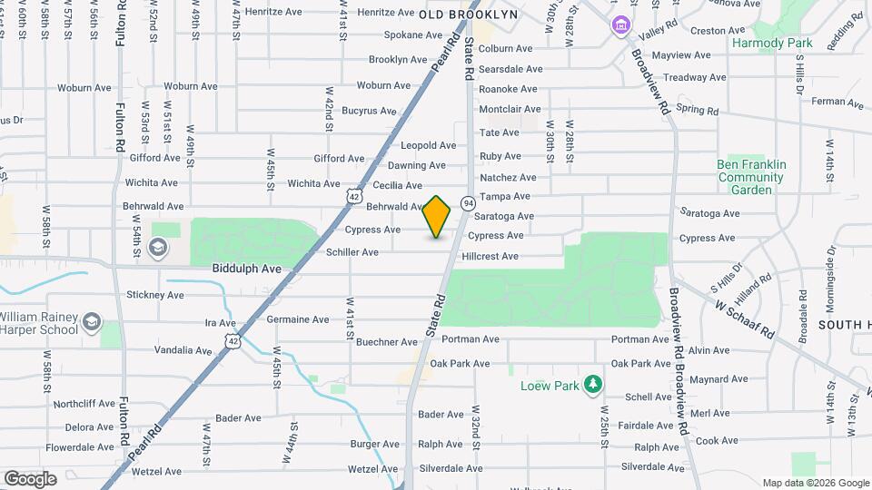 3518 Schiller Ave, Unit Upstairs Map and Location Details