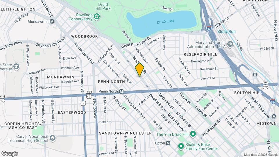 2406 Druid Hill Ave Map and Location Details