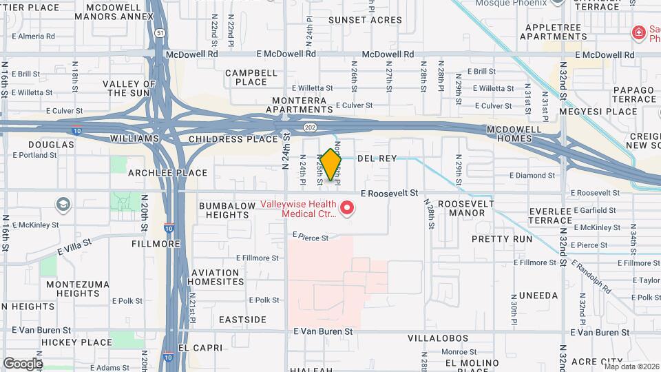 1002 North 25th Pl Map and Location Details