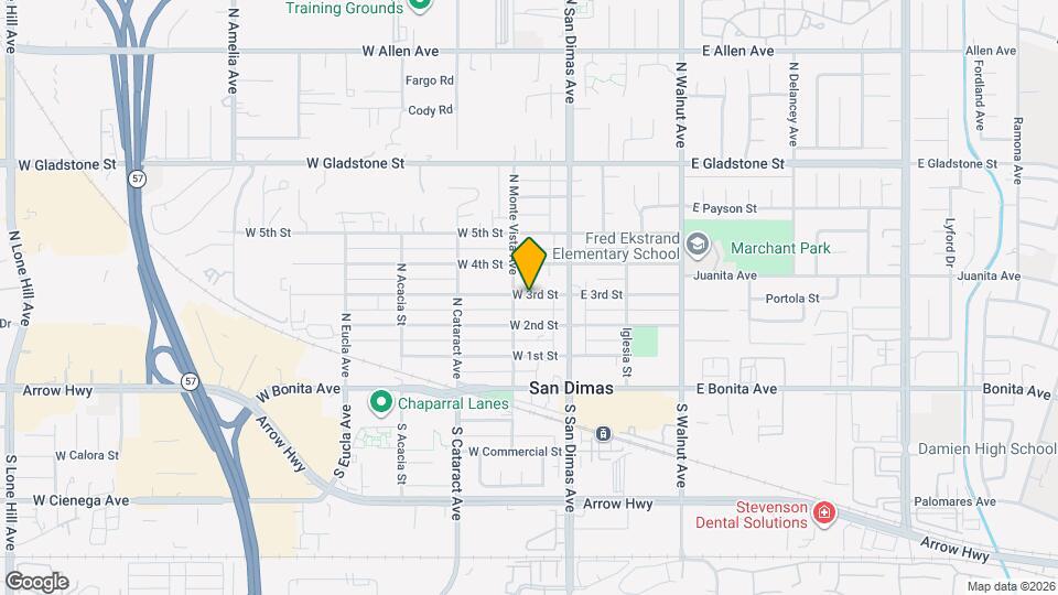132 W 3rd St, Unit San Dimas Mapa y Detalles de la Ubicación