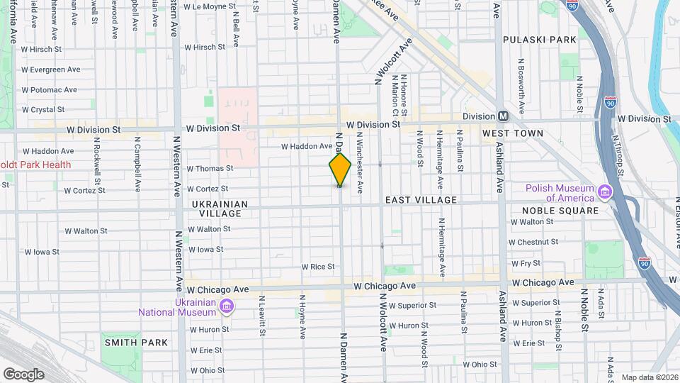 1024 N Damen Ave, Unit 11 Mapa y Detalles de la Ubicación