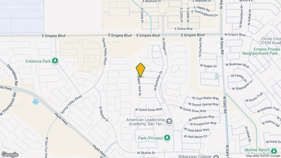2647 W Canyon Way Mapa y Detalles de la Ubicación