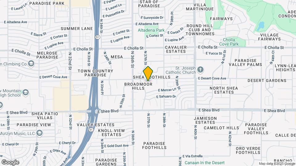 10844 N 37th Pl Map and Location Details