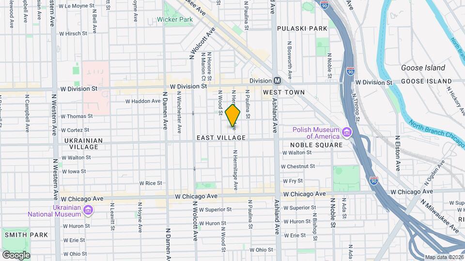 1018 N Hermitage Ave Map and Location Details