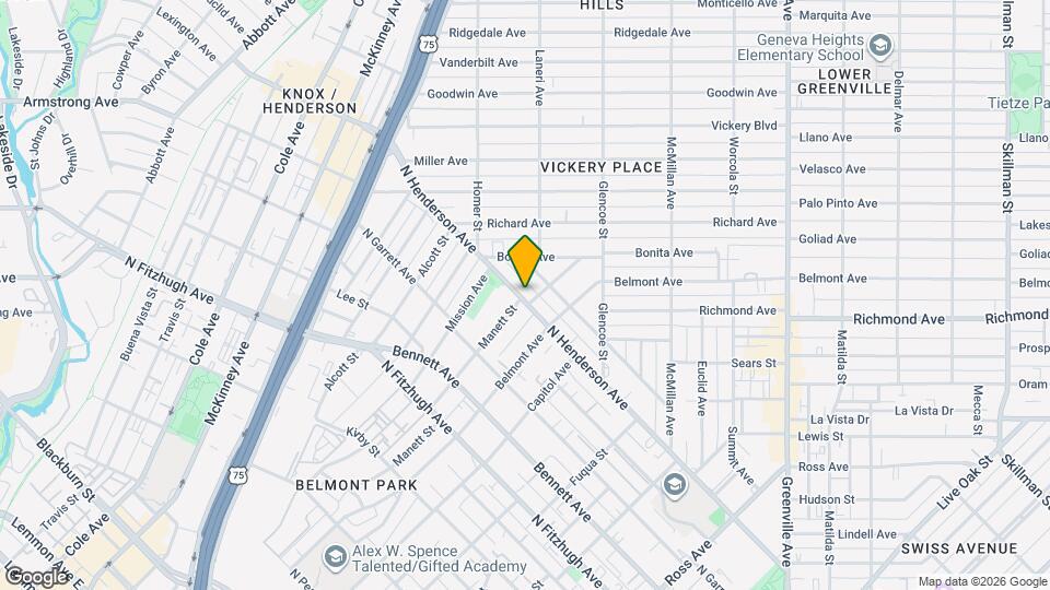 2606 N Henderson Ave, Unit A Map and Location Details