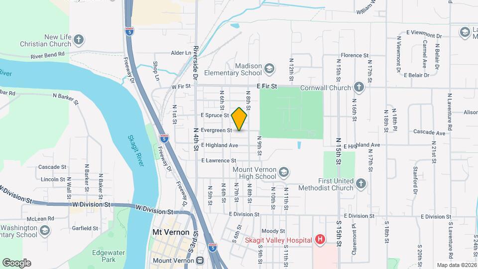 406 Evergreen St Map and Location Details