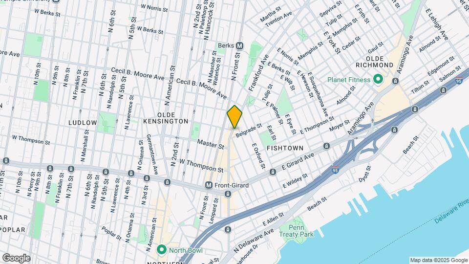 1405-21 Frankford Ave Map and Location Details