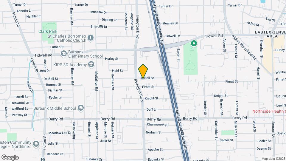 1204 De Boll St Map and Location Details