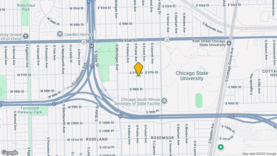 9719 S Prairie Ave Map and Location Details