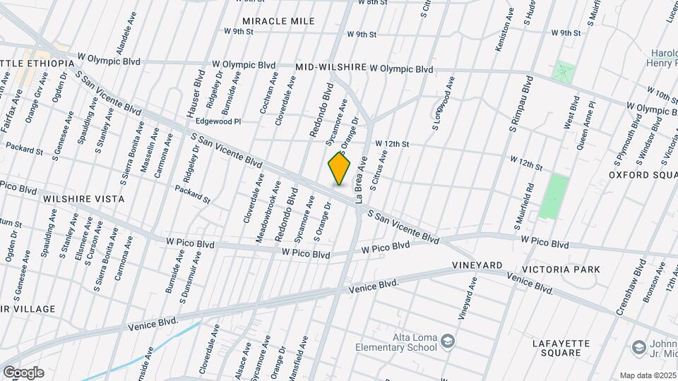 5023 San Vicente Ave Map and Location Details