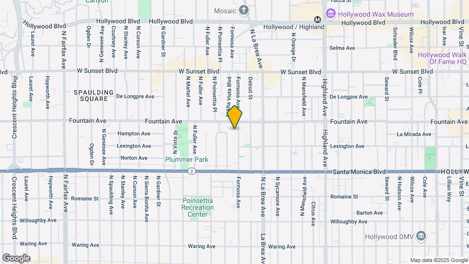 1235 N Formosa Ave Mapa y Detalles de la Ubicación