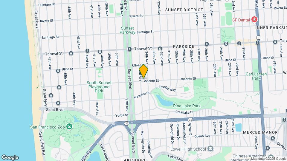 2338 Vicente St Map and Location Details