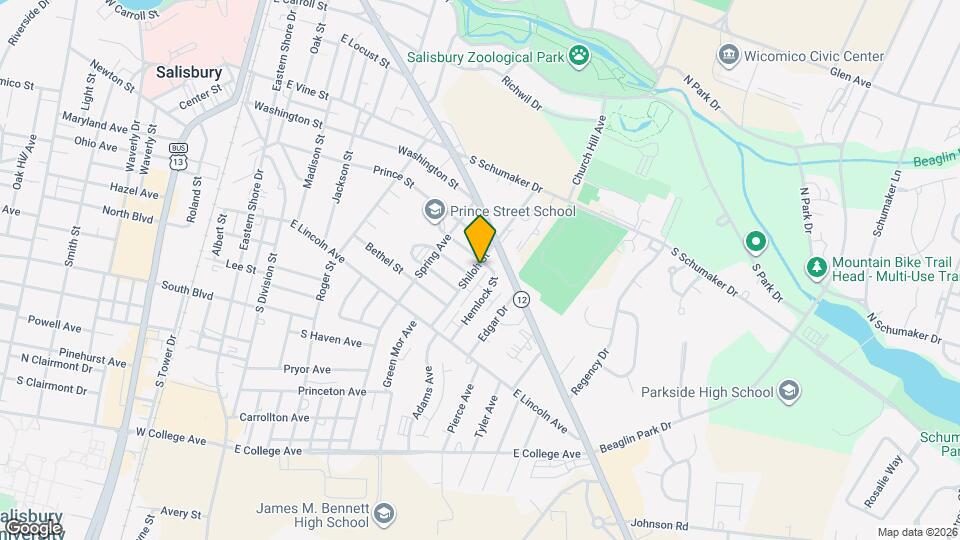 707 Shiloh St Map and Location Details