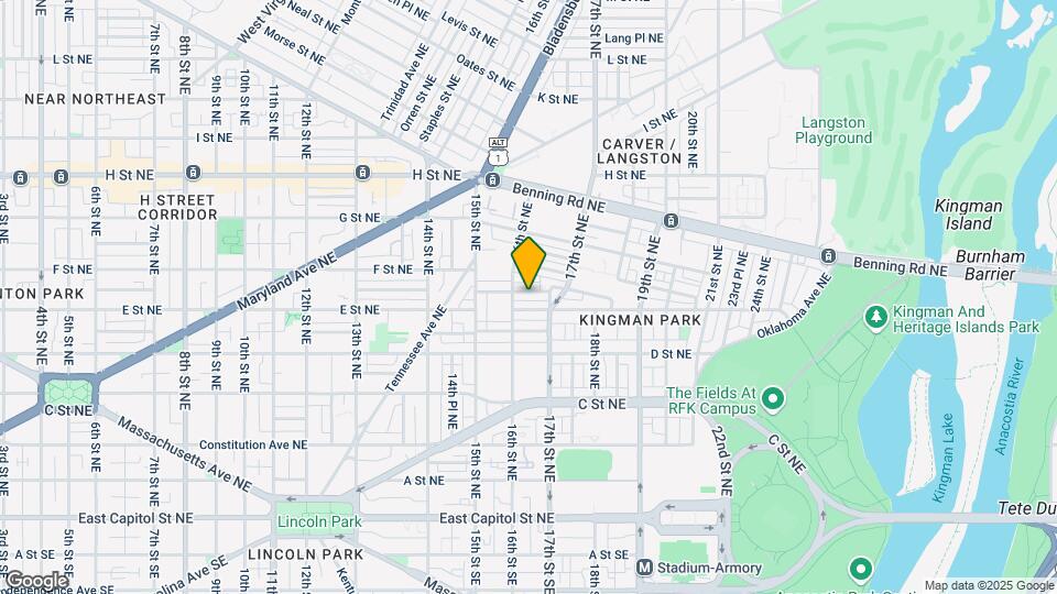 1613 F St NE, Unit 2 Map and Location Details