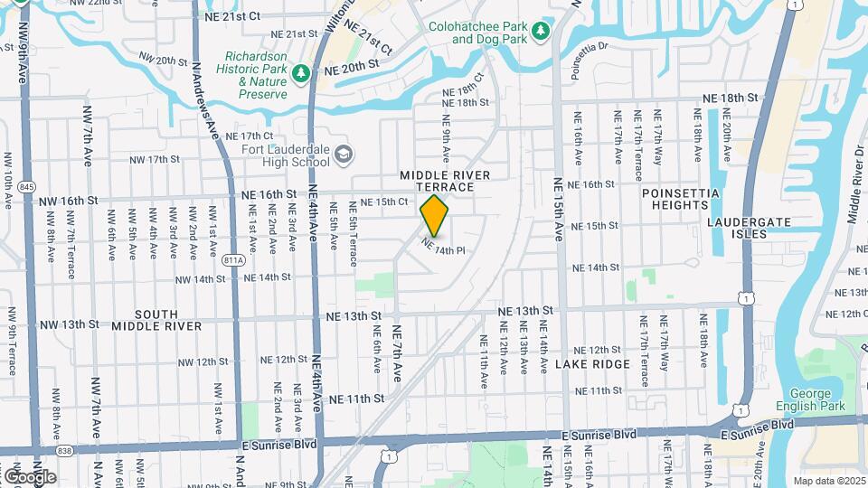 823 NE 14th Pl Map and Location Details