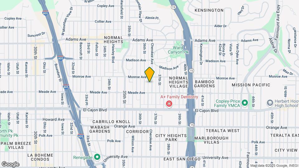4454 Cherokee Ave Mapa y Detalles de la Ubicación